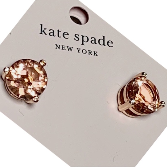 Kate Spade Peach Rise and Shine Studs Cubic Zirconia With Duster Bag Pierced NWT - Picture 5 of 13